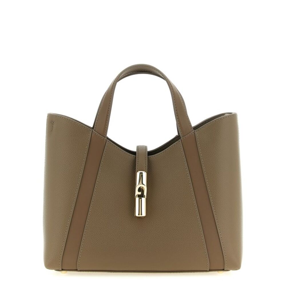 Furla Gray Calfskin Tote Women's Bag